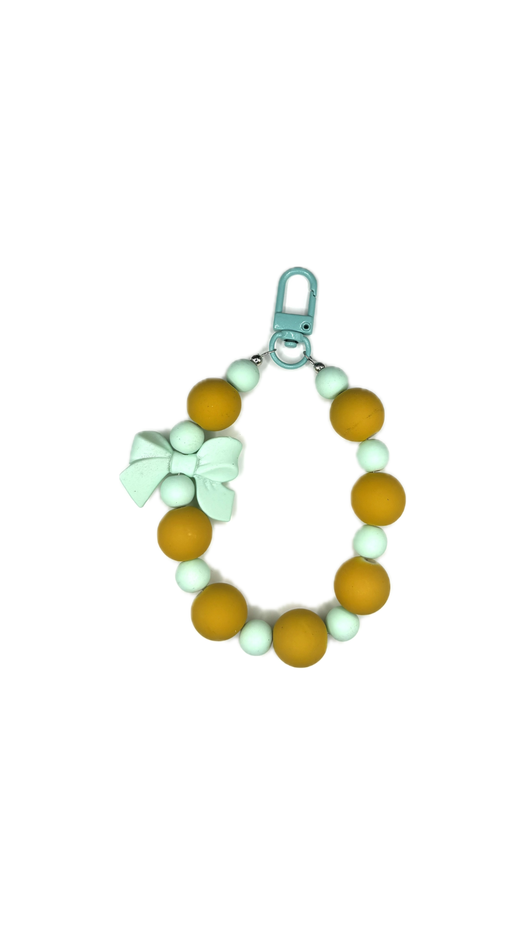 Mint Mustard Beads Phone Charm