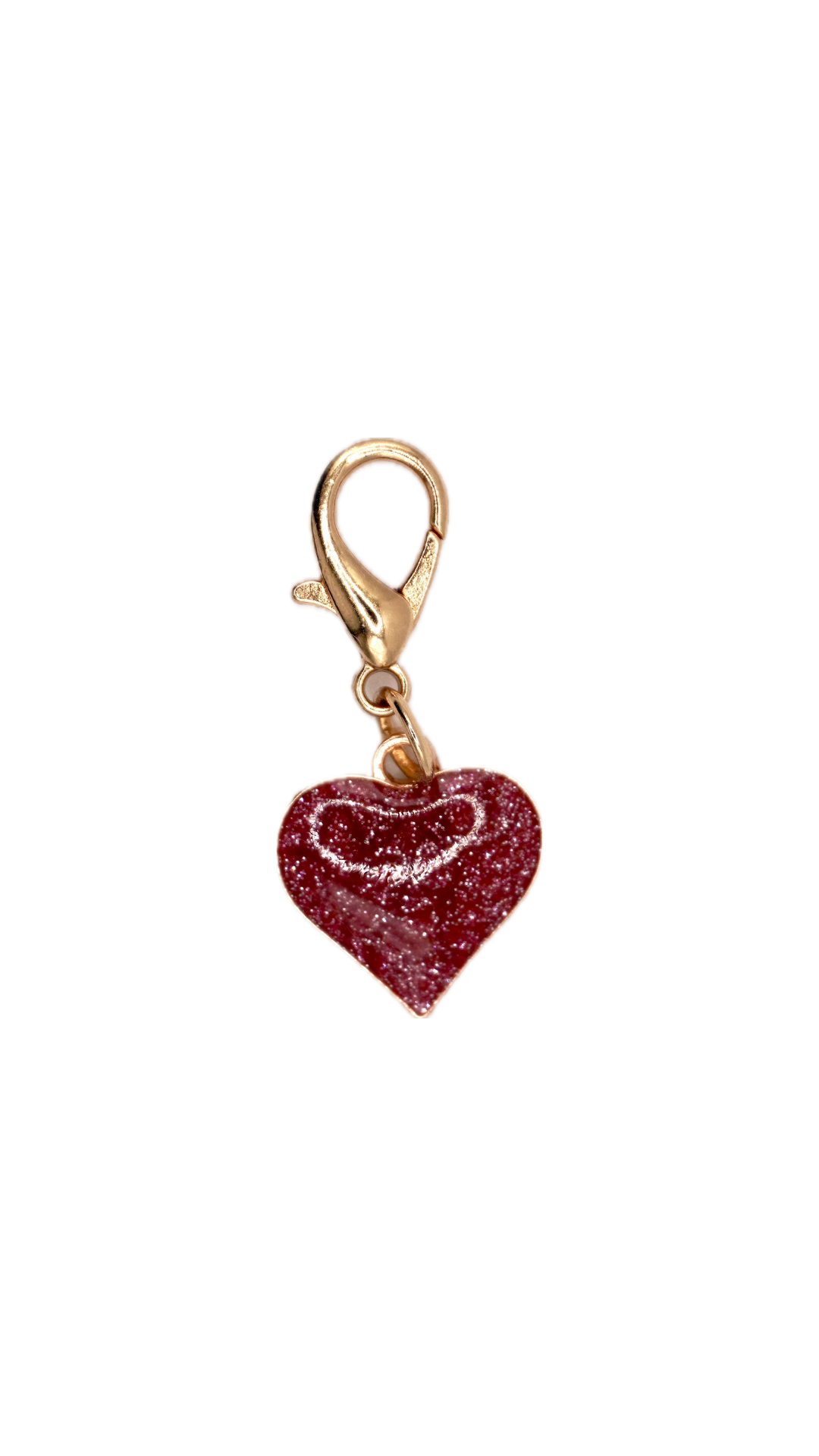 Glitter Heart Charm – Red Desire