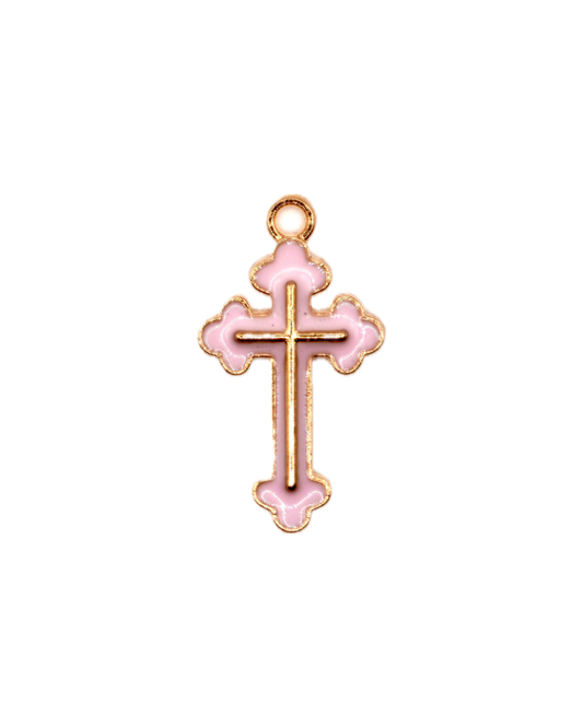 Pink Cross Charm