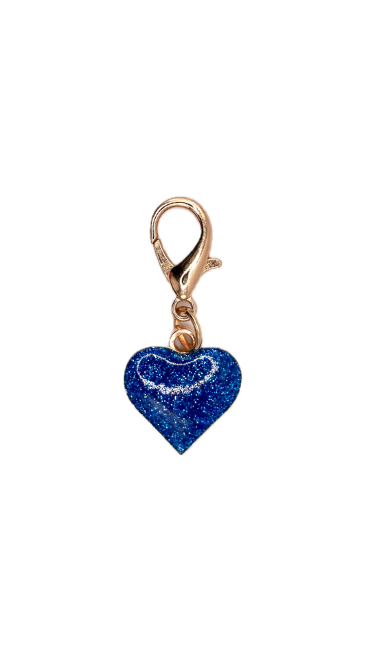 Glitter Heart Charm – Blue Dream