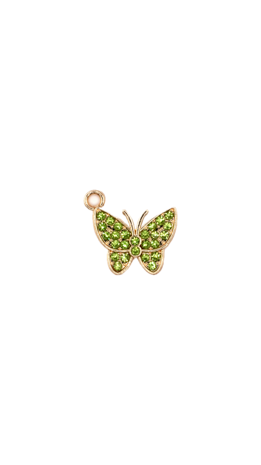 Butterfly Charm - Green Gold